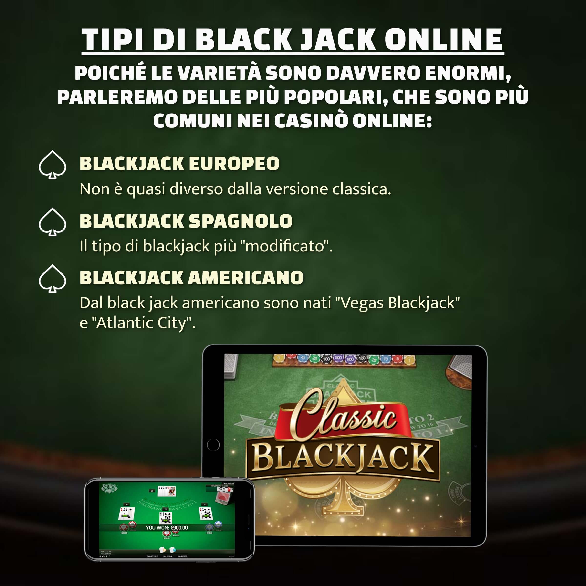 tipi di blackjack online